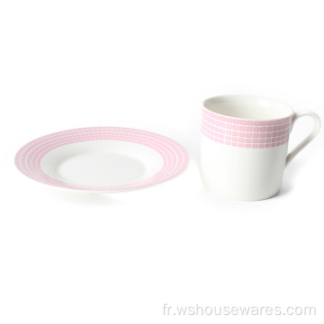 Vente en gros Porcelaine Porcelaine Tasse à café de tasse à thé Soucoupe